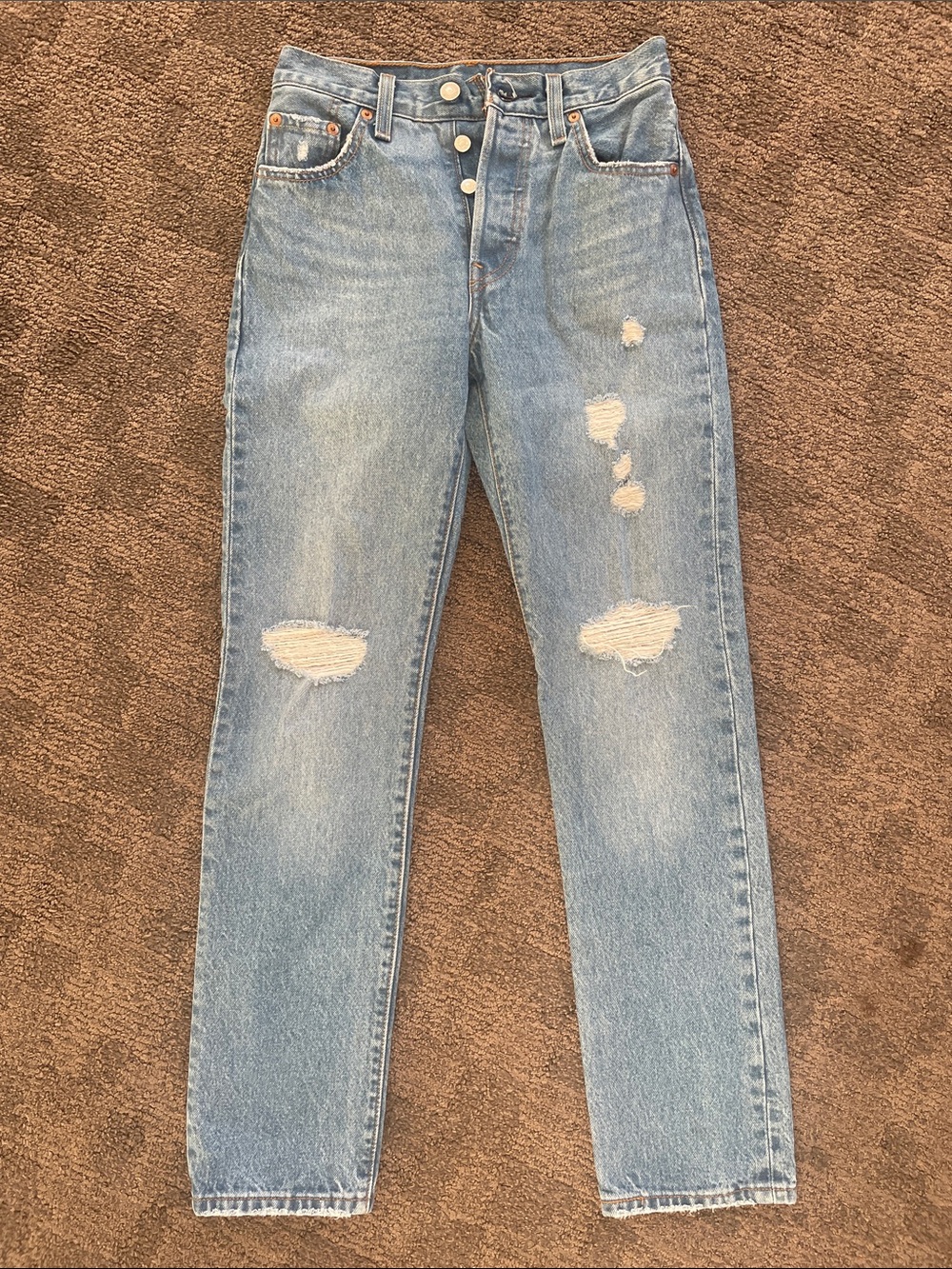 Levi's Light Blue Distressed High-Rise Jeans